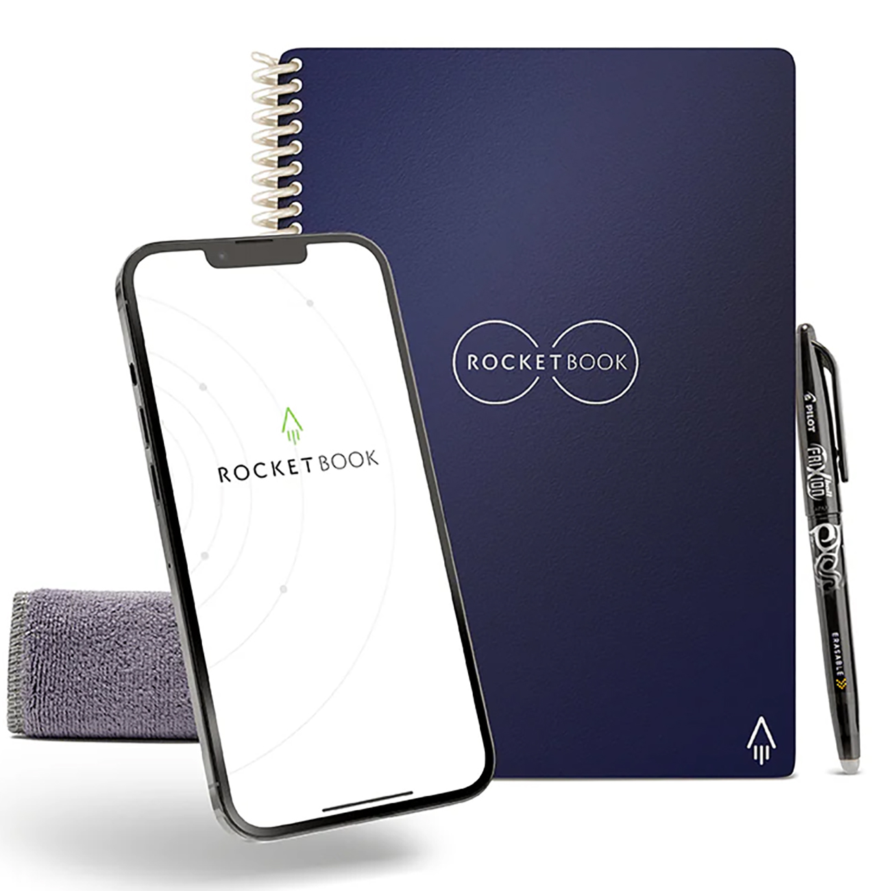 Rocketbook Core Smart Notebook / Reusable / Includes Pen / Size 8.8 x 6 inches / Midnight Blue