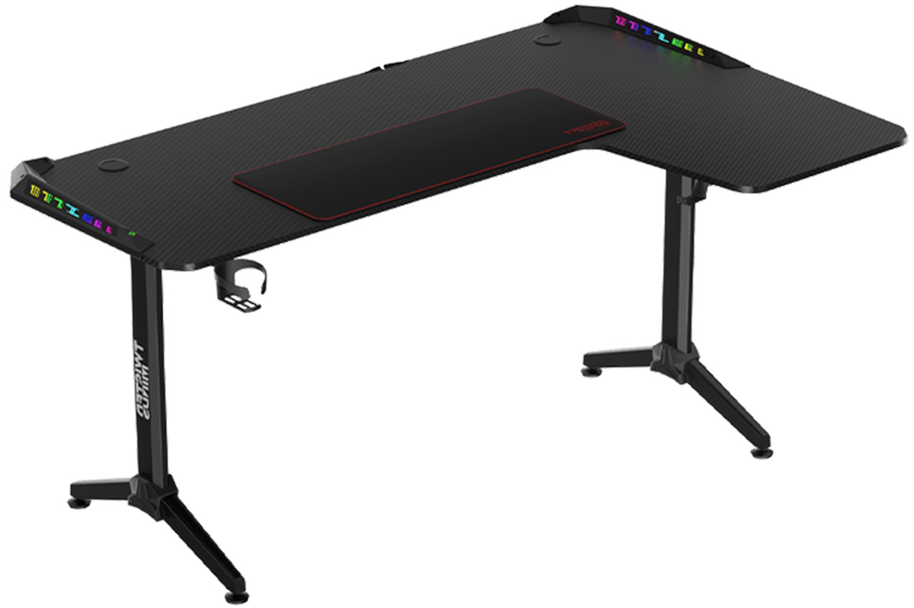 Twisted Minds Warrior Table With Right-Side Corner / With Accessories & RGB Lighting