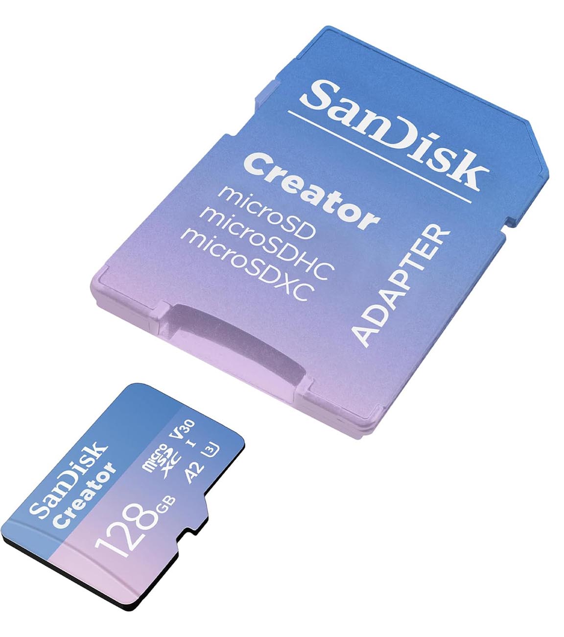 كرت ميموري SanDisk Creator / مع محول SD / سعة 128GB / قراءة 190MB/s و كتابة 90MB/s