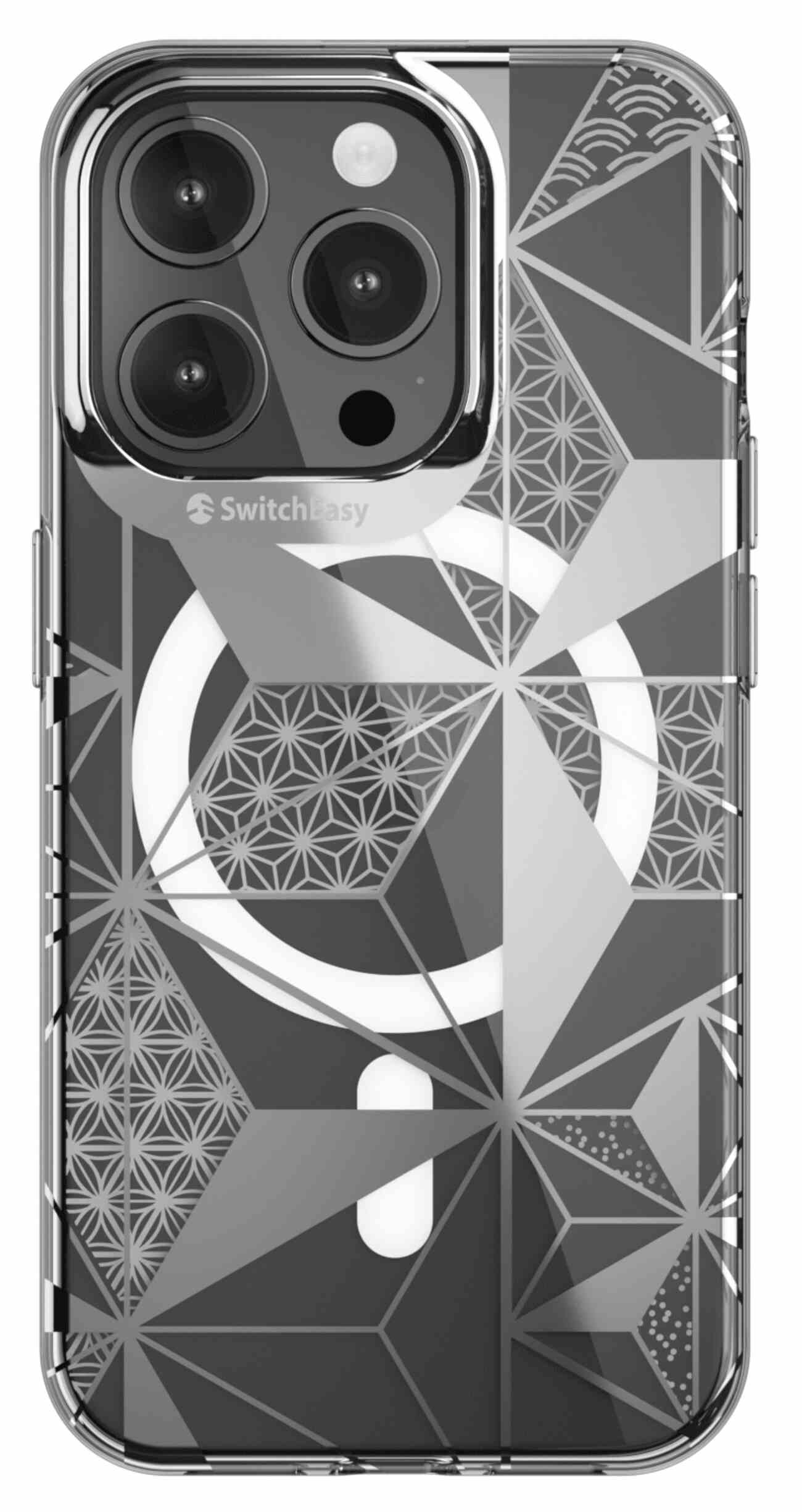 Switcheasy Artist Asanoha Case for iPhone 15 Pro / MagSafe / Drop-Resistant / 3D Effect / Transparent