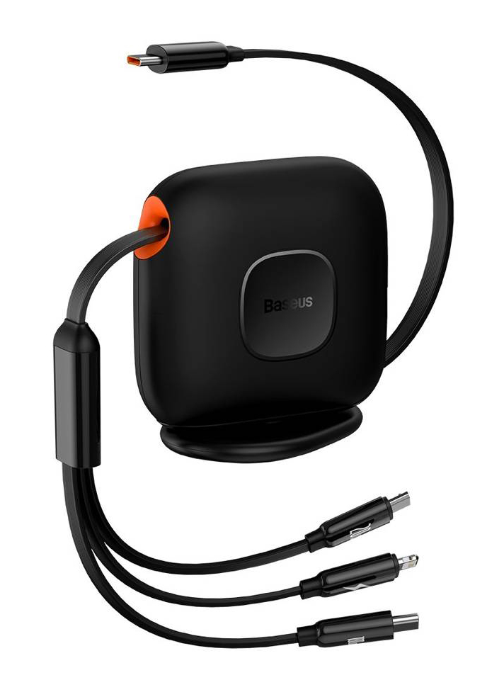 واير تايب سي من بيسوس 3 في 1 / يعطيك 3 مداخل مختلفة / قوة 100 واط / طول 1.7 متر / اسود