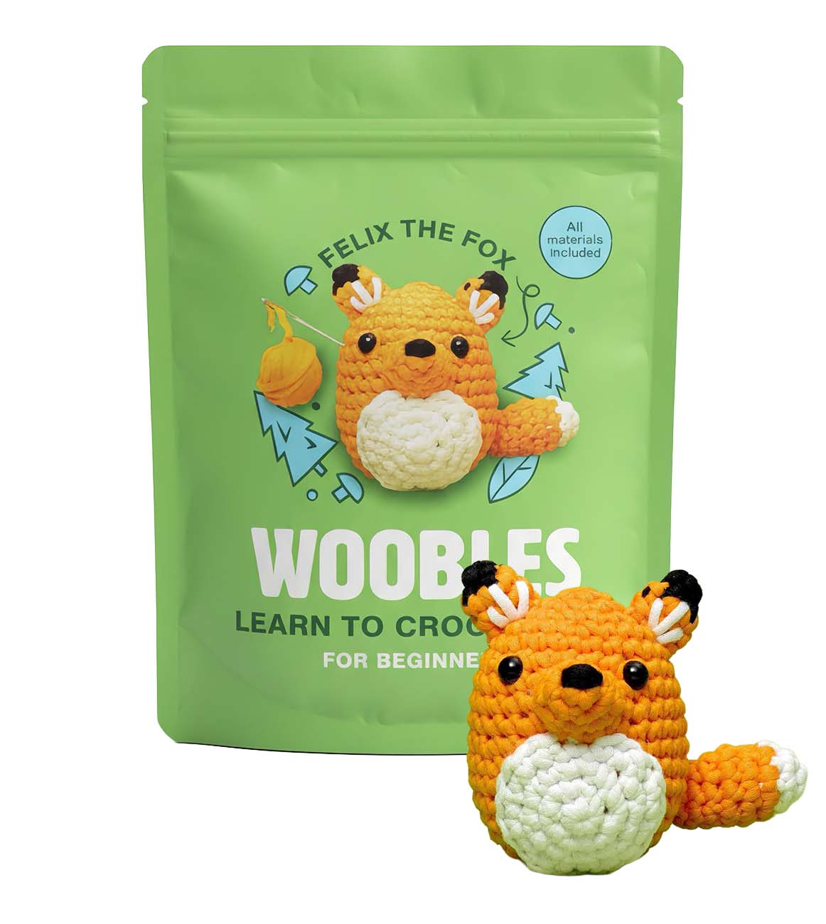 كروشيه الثعلب اللطيف من Woobles / مصممة للمبتدئين