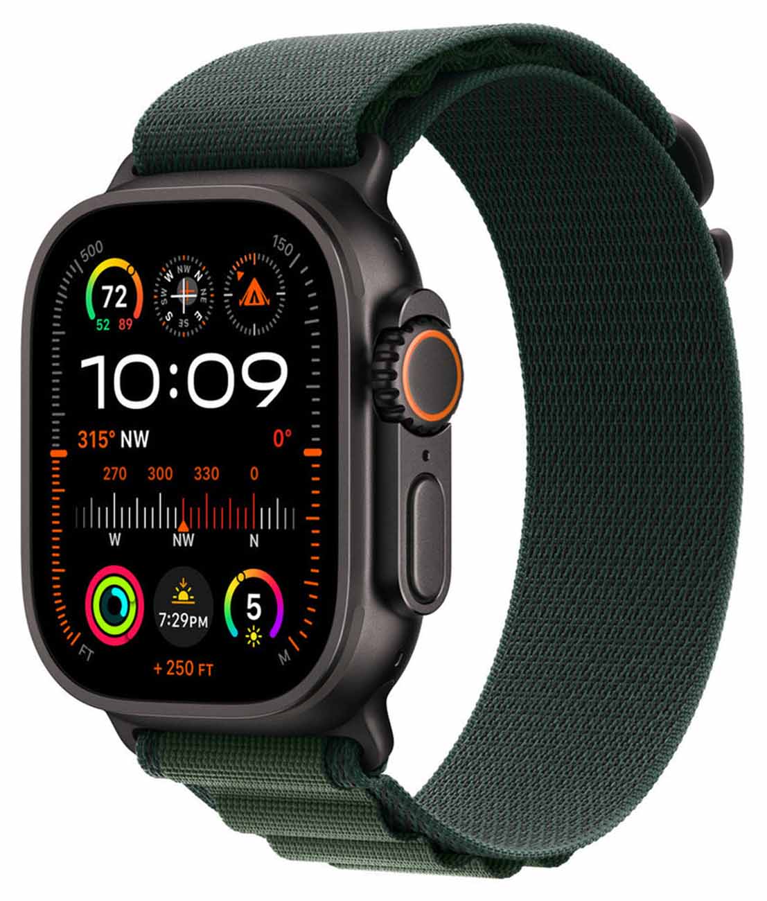 974Bands Alpine Loop Sport Strap / Size 42 / 44 / 45 / 49 / Dark Green With Black Steel