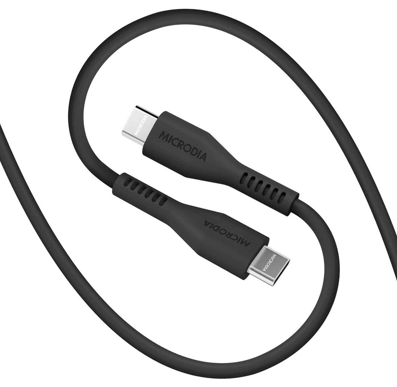 Microdia FruityWire Cable / Type-C to Type-C / 100W Power / 1.3 Meters Long / Black
