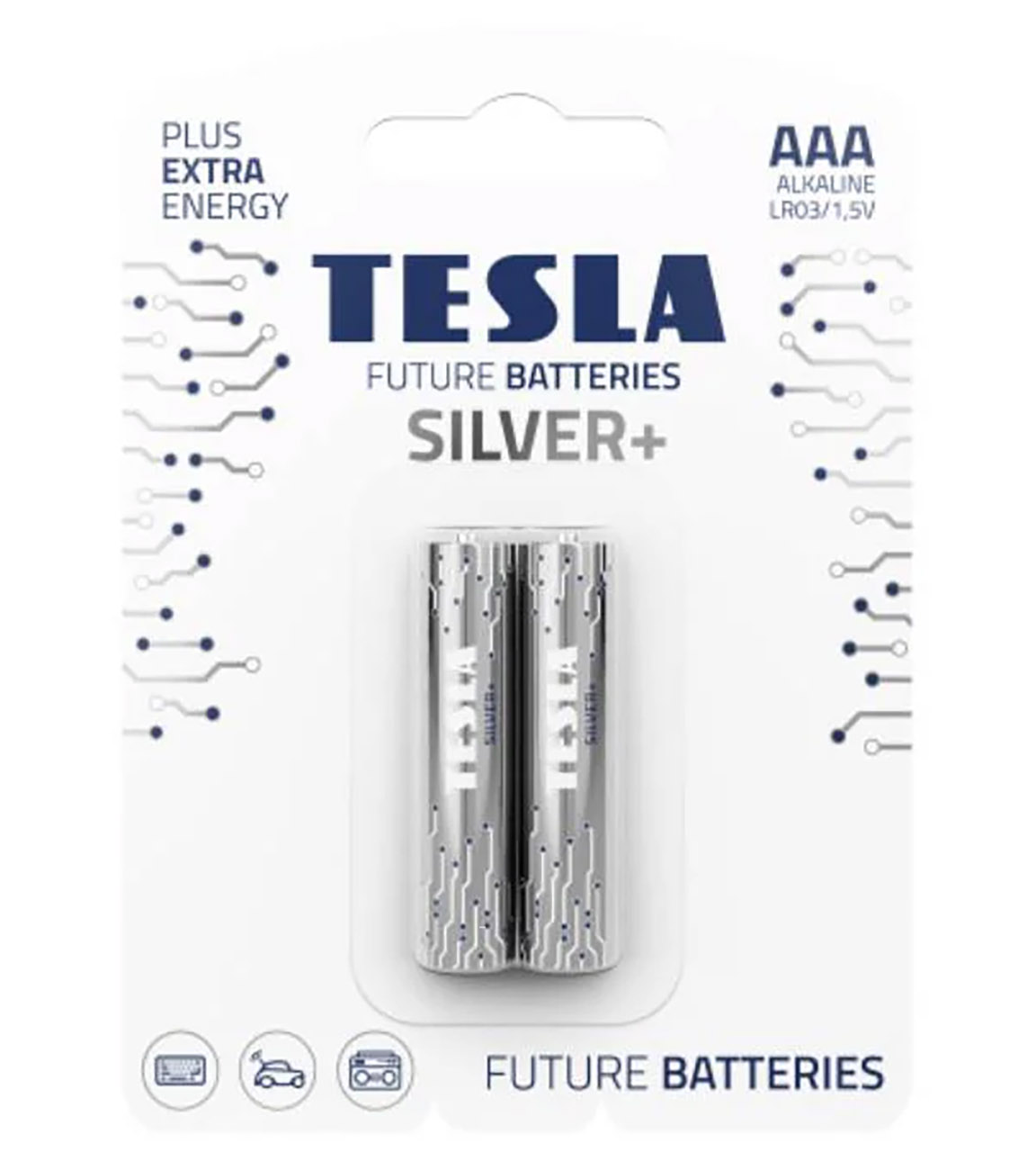 بطارية TESLA Silver بلس نوع AAA / حزمة من 2