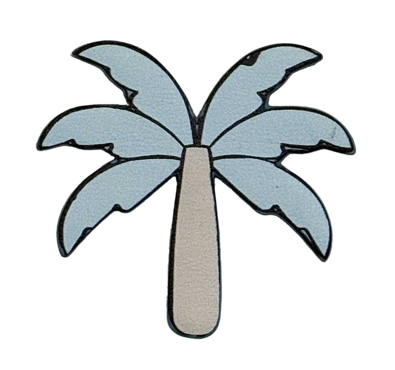 ستيكر من DOUBLE A / جلد فخم / تصميم نخلة لون ازرق