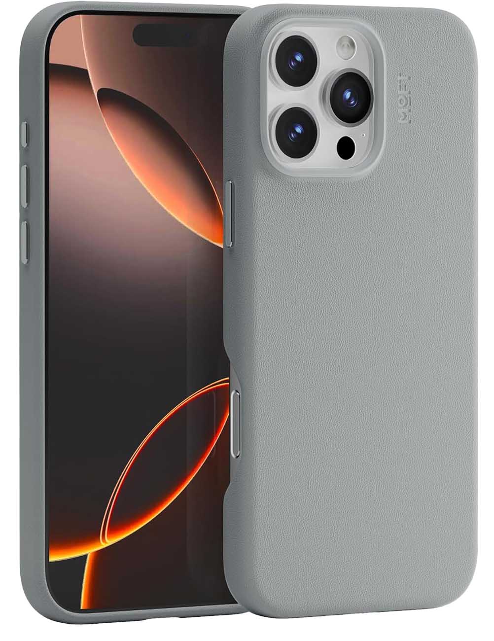 MOFT Snap Case for iPhone 16 Pro Max / Drop Protection / Support MagSafe / Vegan Leather / Cement