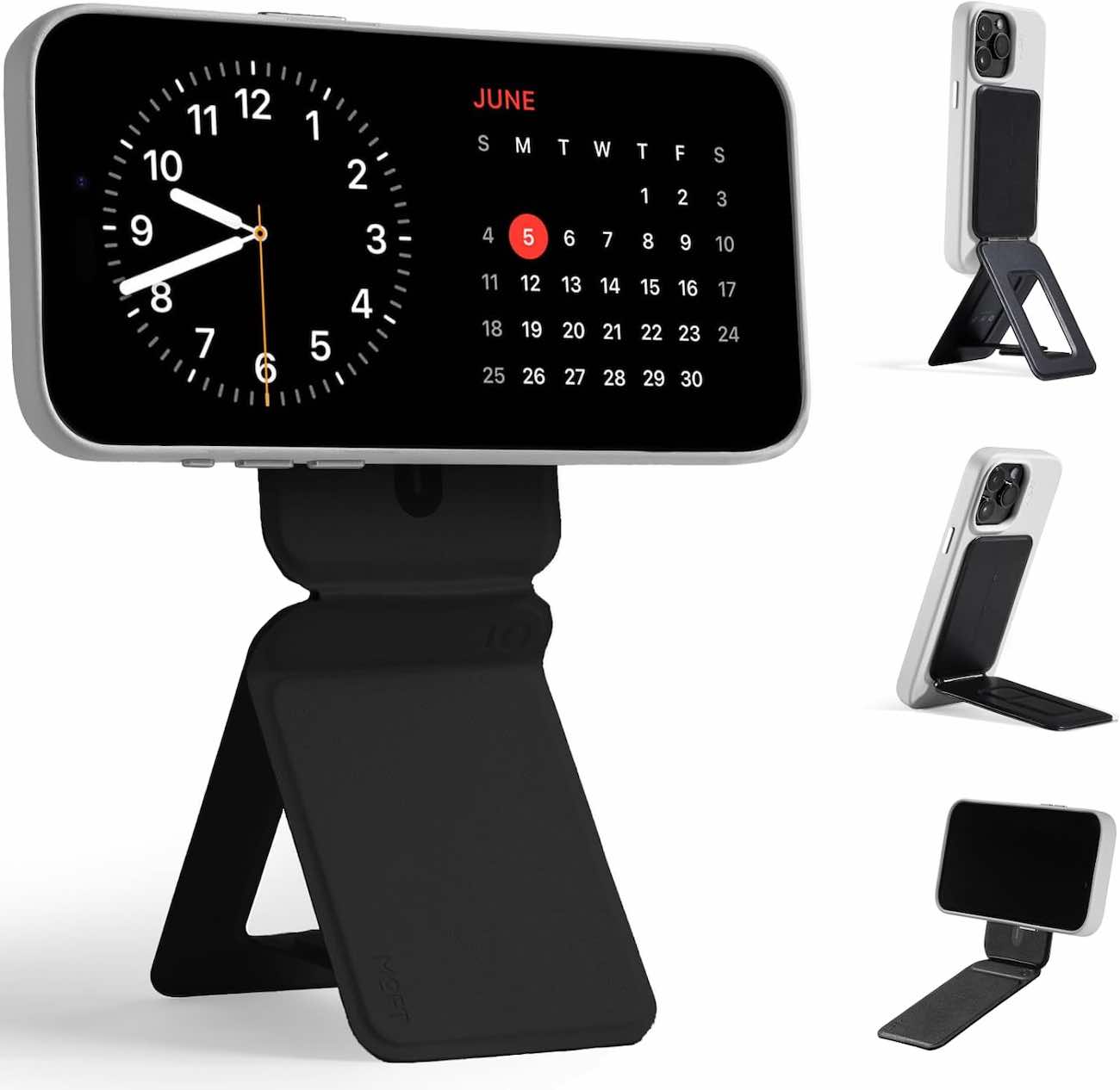 Moft Stand + Tripod for iPhone / Adjustable Angles / Foldable / Convert to Tripod / MagSafe / Black