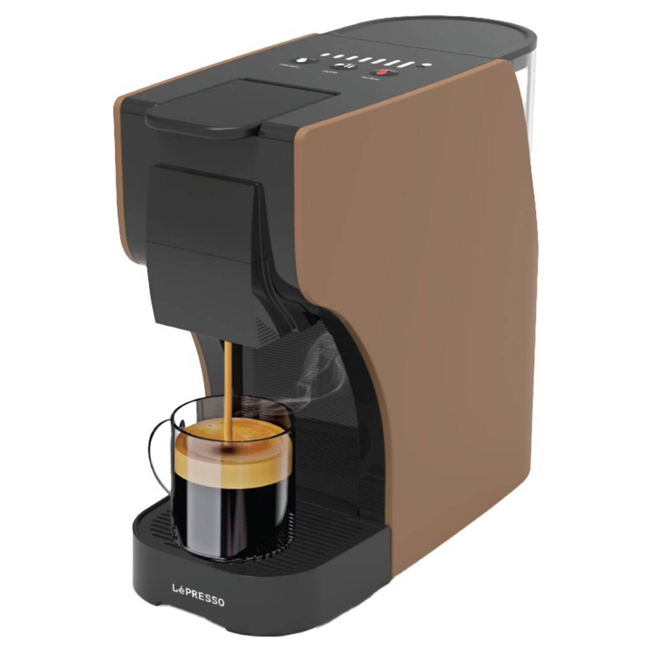 LePresso Trezza Coffee Machine / 1 L Capacity / Works with Capsules & Ground Coffee / Brown