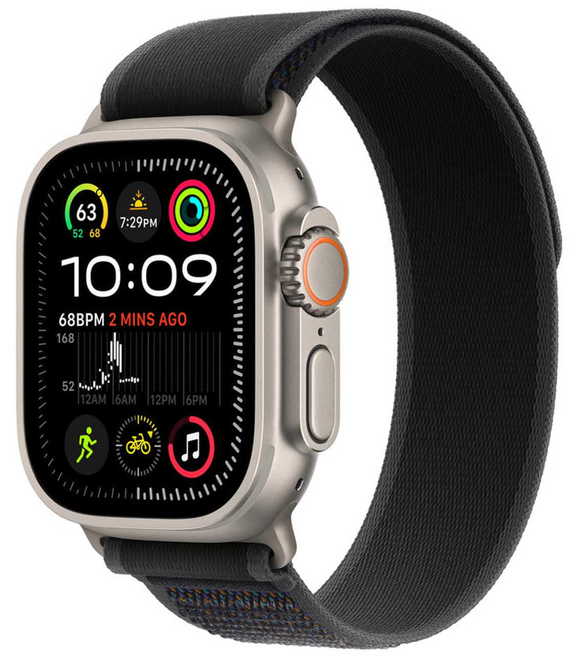 974Bands Trail Loop Sport Strap for Apple Watch / Size 42 / 44 / 45 / 49 / Black