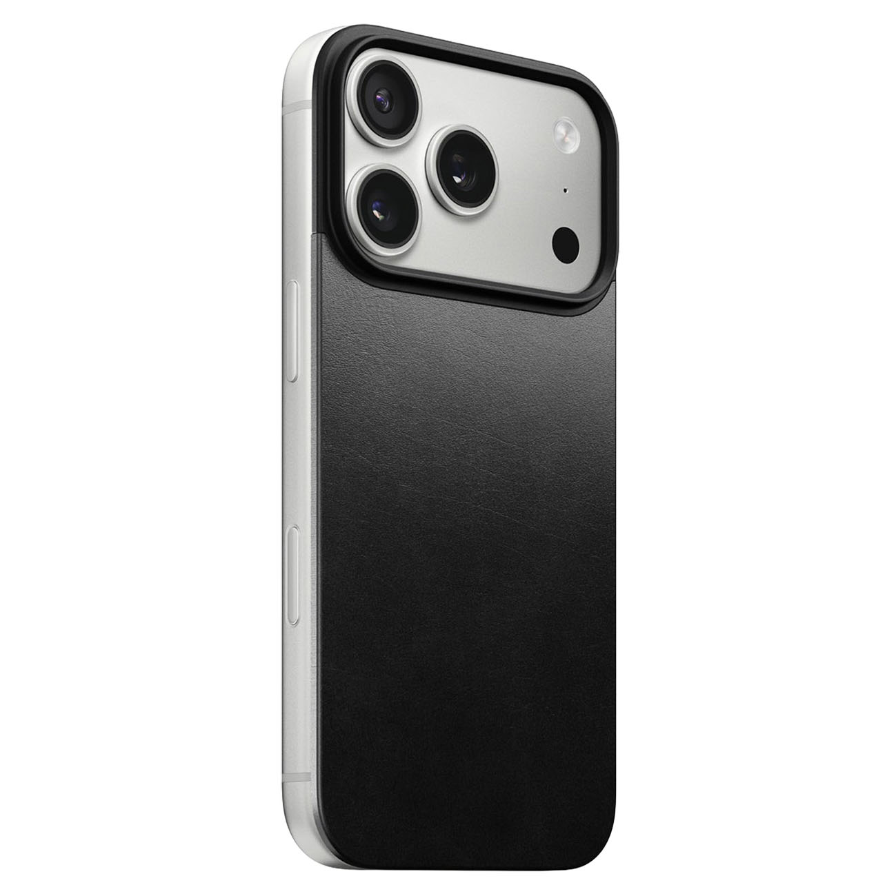 غطاء لحماية الجزء الخلفي للايفون من Nomad / لايفون 17 برو / مغناطيسي / جلد اسود