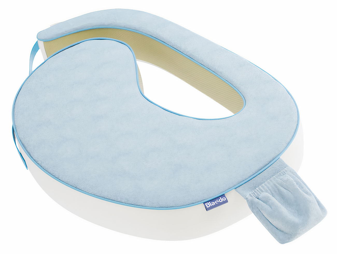 مخدة الرضاعة من Blando / ملمس ناعم / تصميم مريح / ازرق
