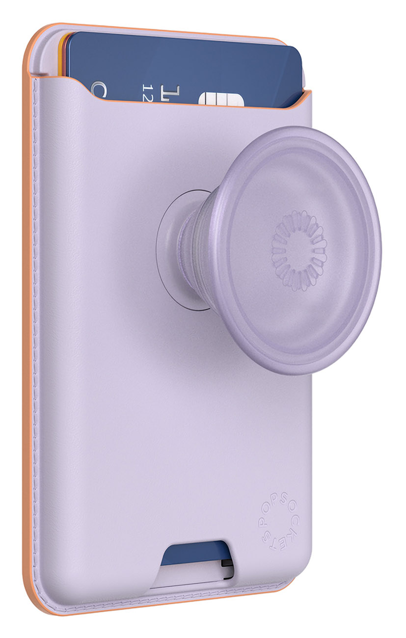 POPSOCKETS PopWallet Magnetic Phone Wallet / Built-in Grip / MagSafe / Premium Leather / Purple