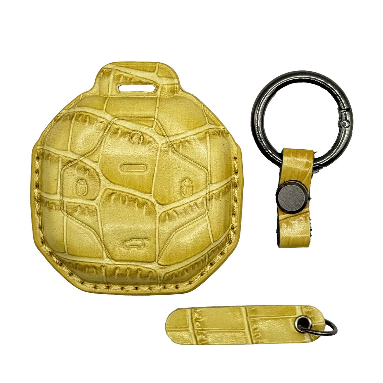 كفر ريموت سيارة جيتور T2 من Clava / جلد فخم / اصفر