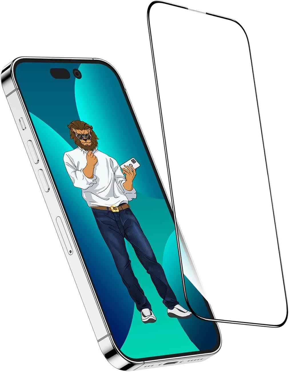 Green Steve 9H Screen Protector for iPhone 14 Plus / Scratch & Drop Resistant / Clear Glass