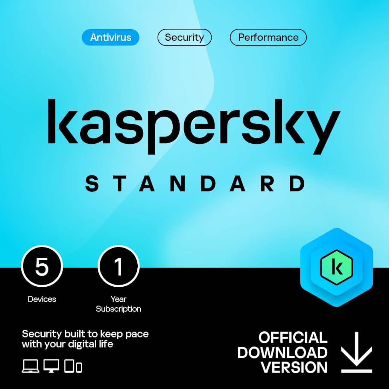 مضاد فايروسات Kaspersky Standard / اشتراك سنة / 5 اجهزة / ويندوز + ماك / بطاقة رقمية