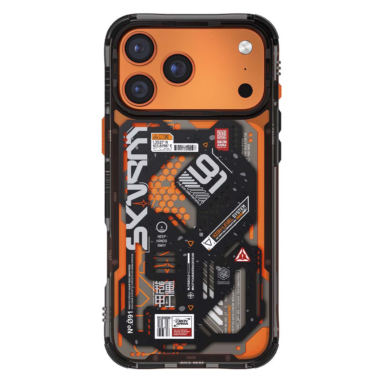 كفر SKINARMA Spectra لايفون 17 برو / يدعم MagSafe / ضد الطيحات / اسود شفاف 