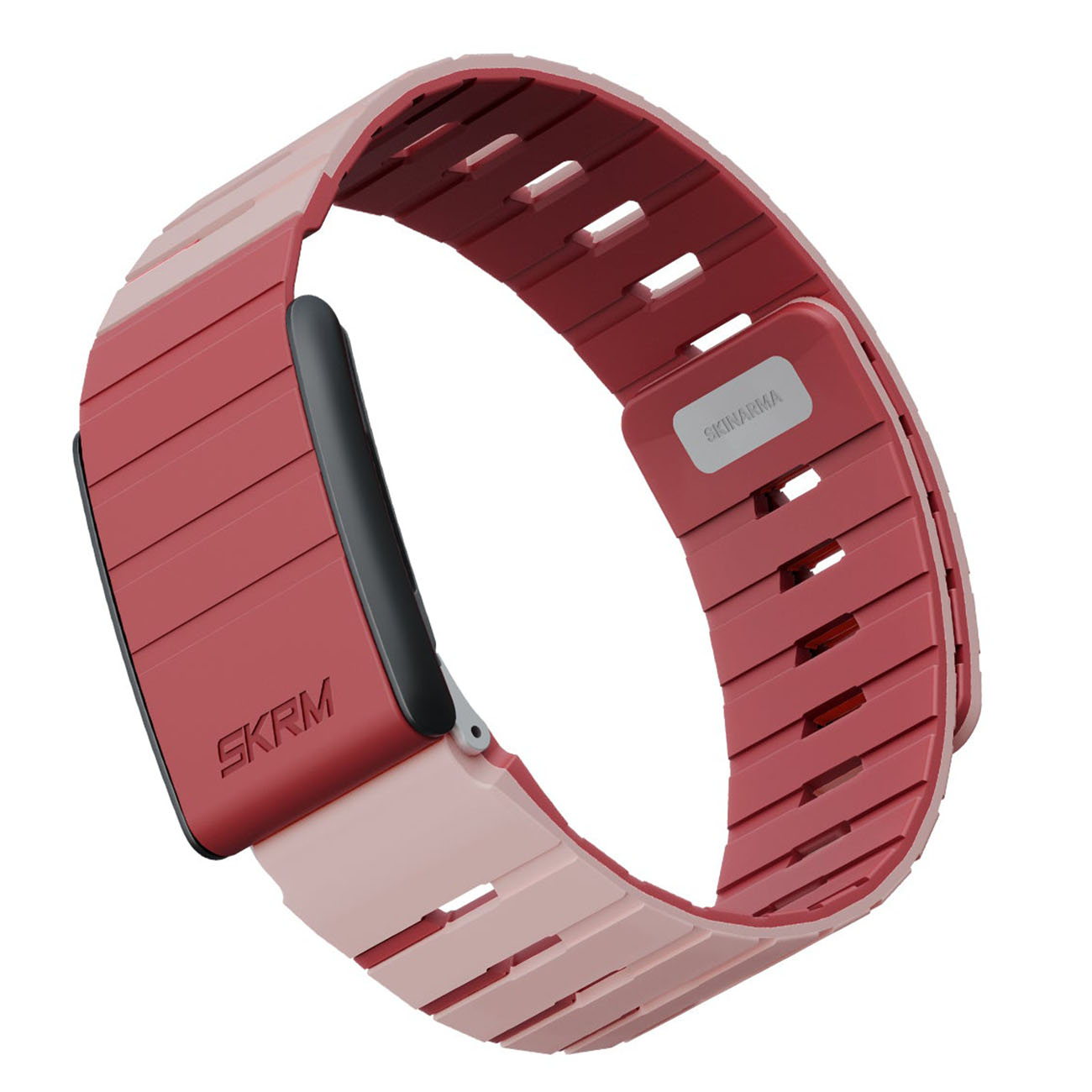 سير Gemini من SKINARMA / يدعم Whoop 5 و Whoop MG / سليكون ناعم / وردي و عنابي