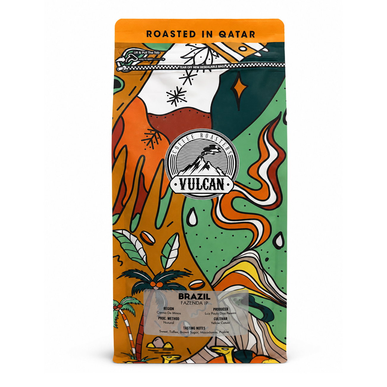 Vulcan Roastery Brazilian Fazenda IP Coffee Beans / Specially Made for Espresso / 1kg
