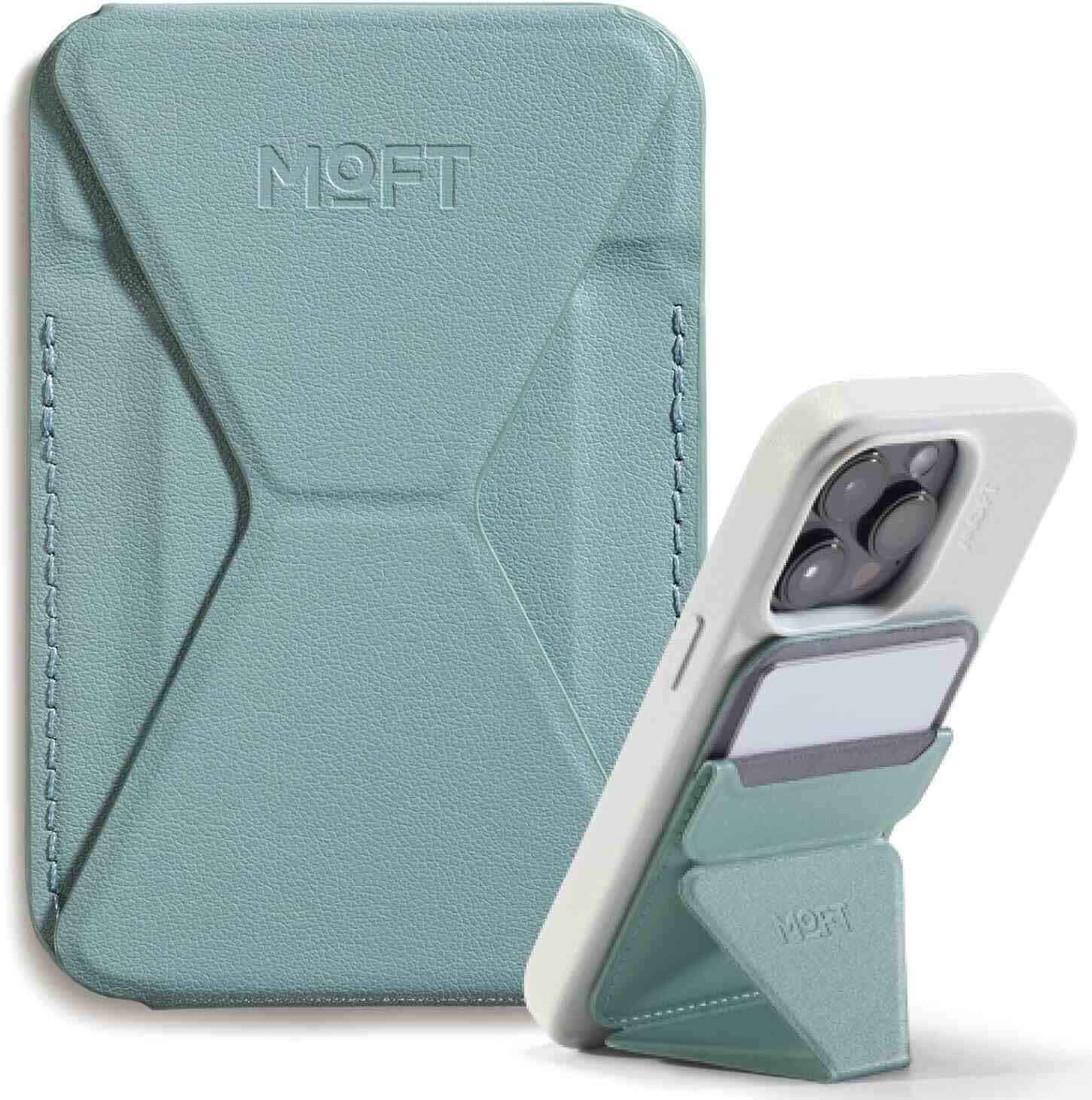 MOFT Magnetic Phone Stand / Built-in Wallet / Supports MagSafe / Seafoam