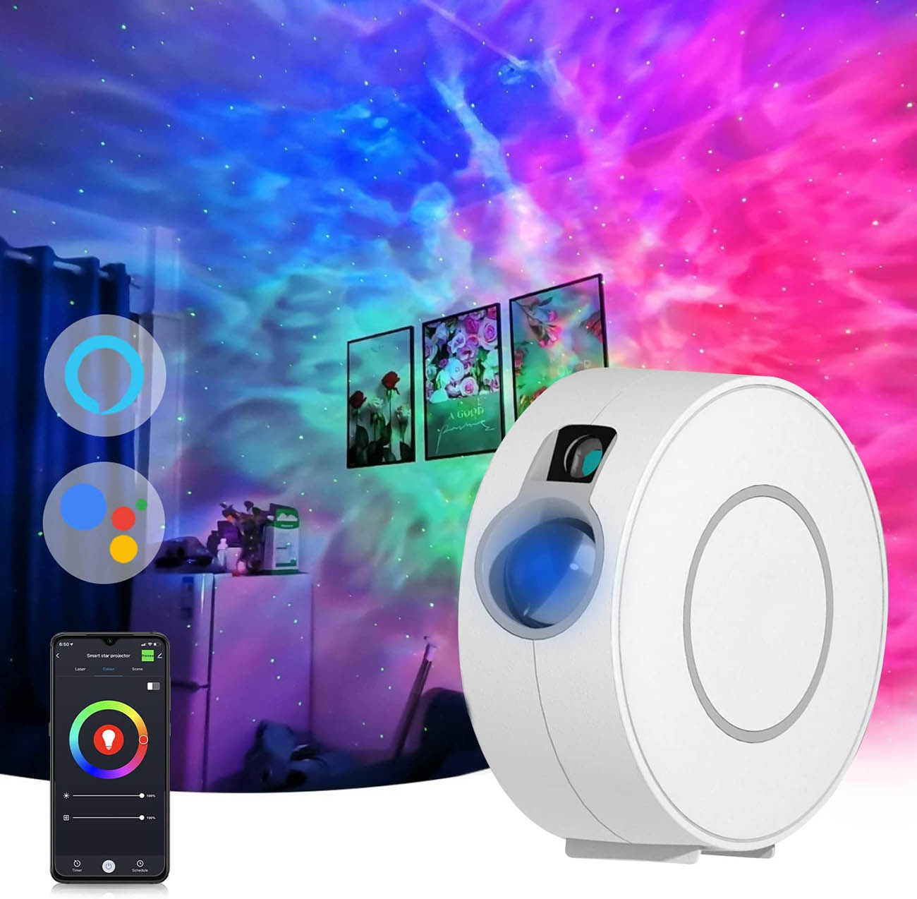 Smart Galaxy Laser Stars and Nebula Projector / WiFi & App Control