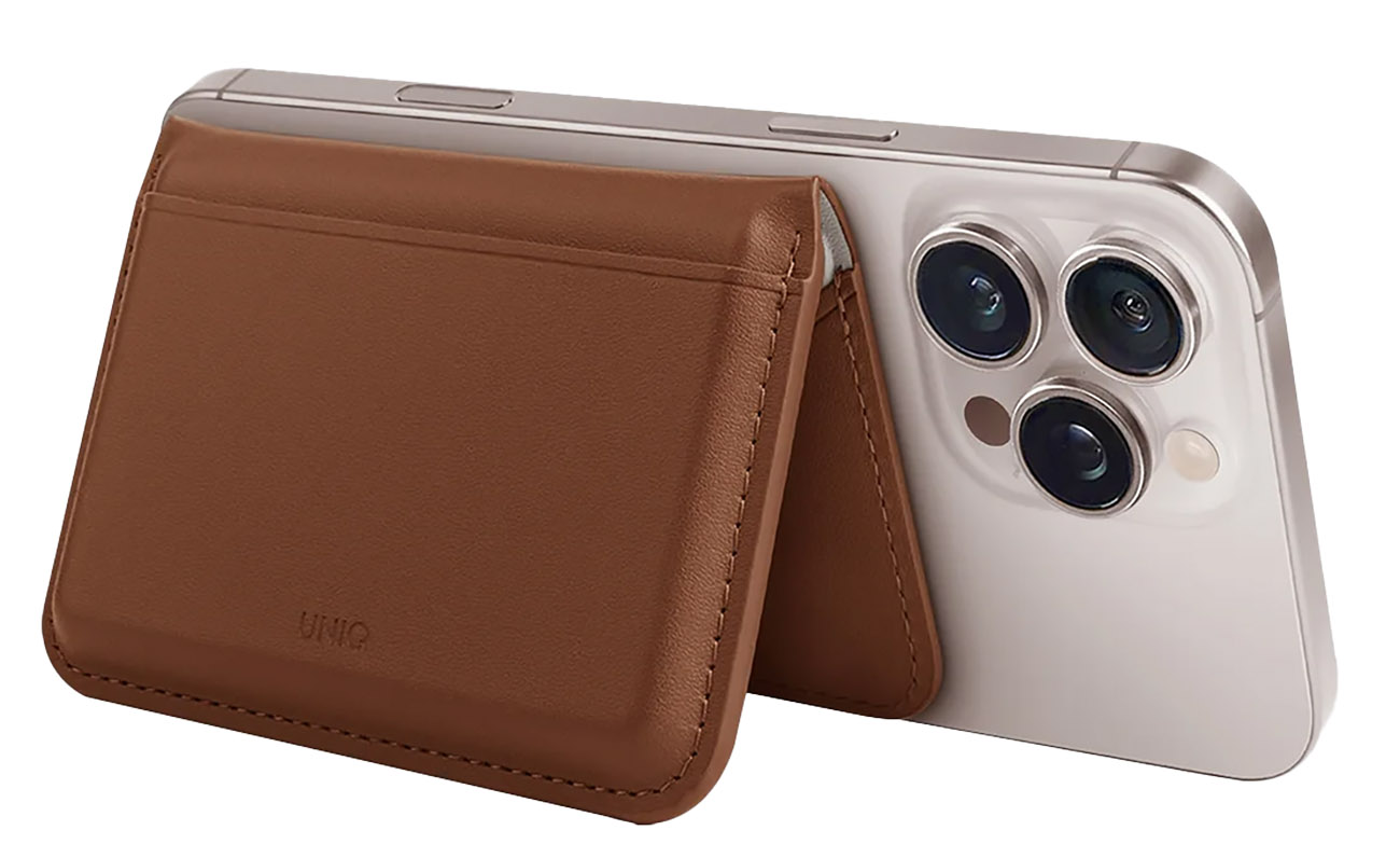 UNIQ Lyden DS Magnetic Phone Stand & Wallet / Supports MagSafe / Caramel
