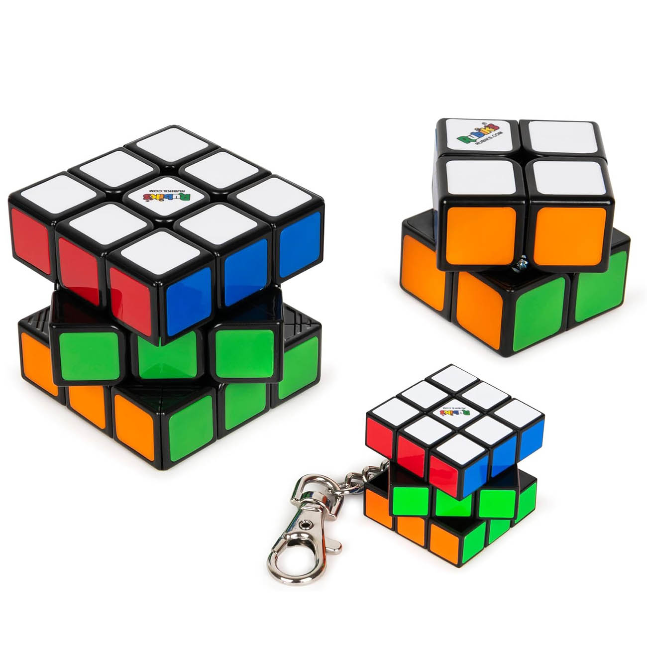 مجموعة مكعب Rubiks الكلاسيكي / مع مكعب ميني + تعليقة مفاتيح / حجم 3×3