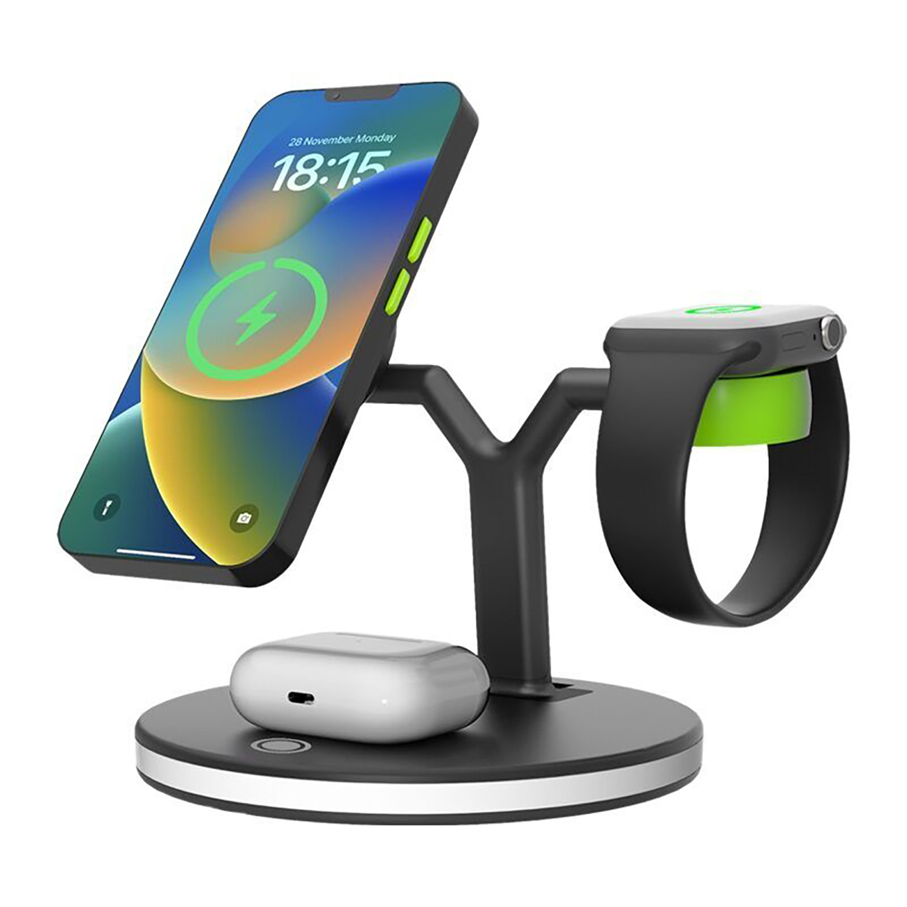 Goui Dock-Y Wireless Charger / Charges Phone + Apple Watch + AirPods / MagSafe Compatible