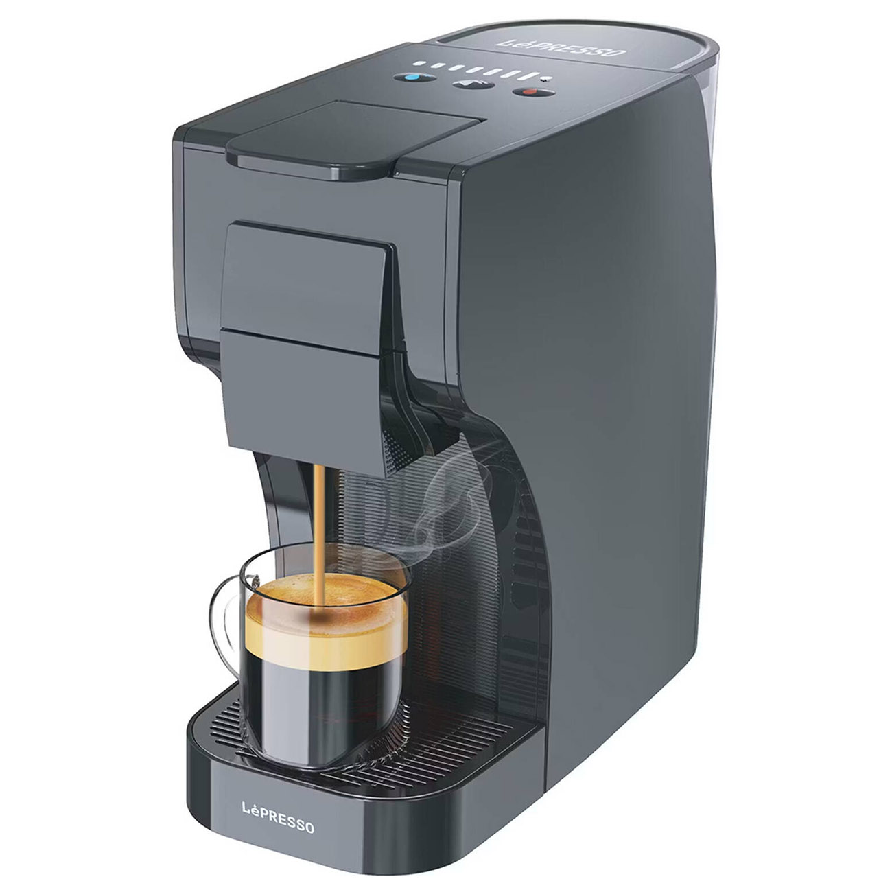 LePresso Trezza Coffee Machine / 1 L Capacity / Works with Capsules & Ground Coffee / Black