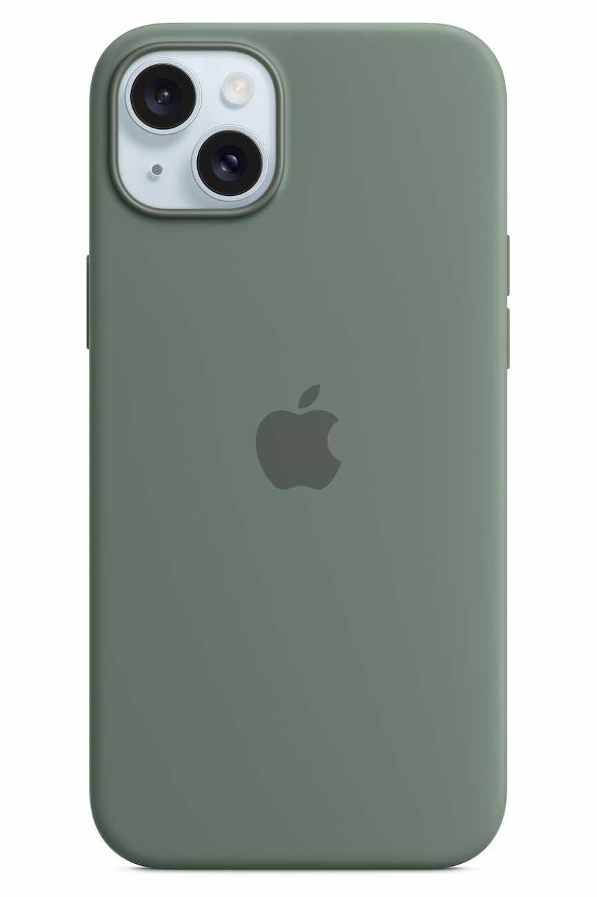 Original Apple Silicone Case for iPhone 15 Plus / Supports MagSafe / Cypress