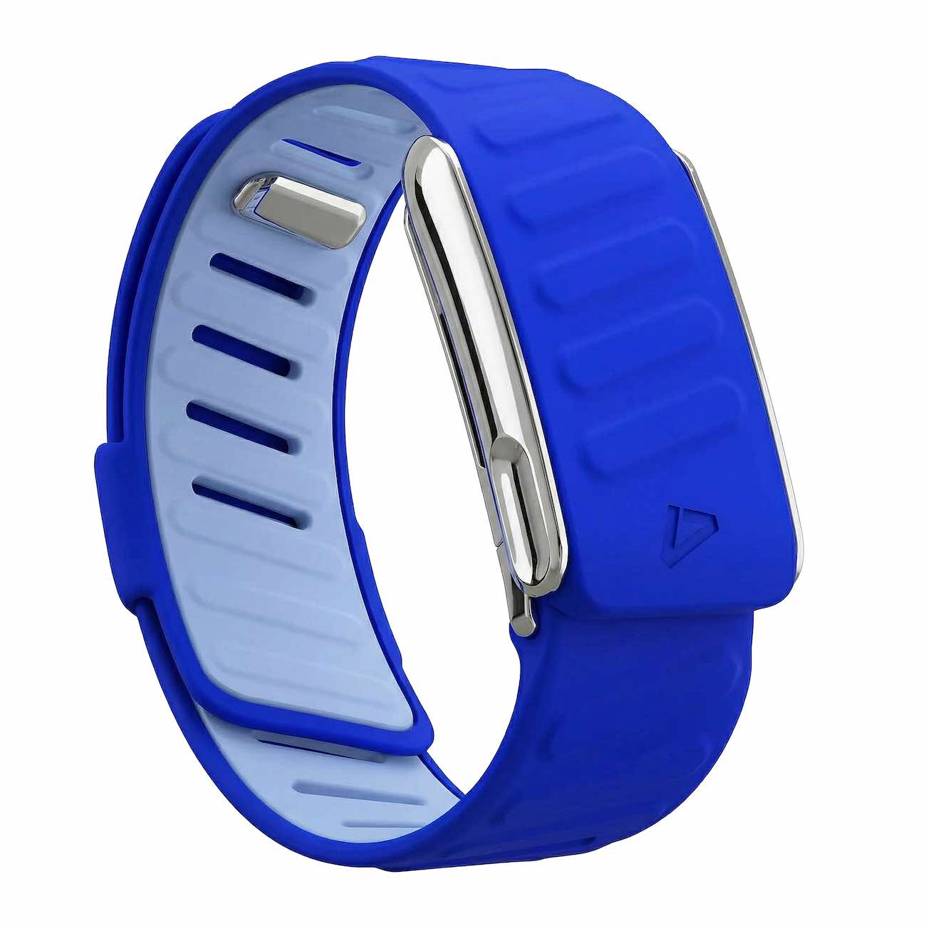 Dash Strap For Whoop 5 MG / Soft Silicone / Blue with Shiny Silver Frame