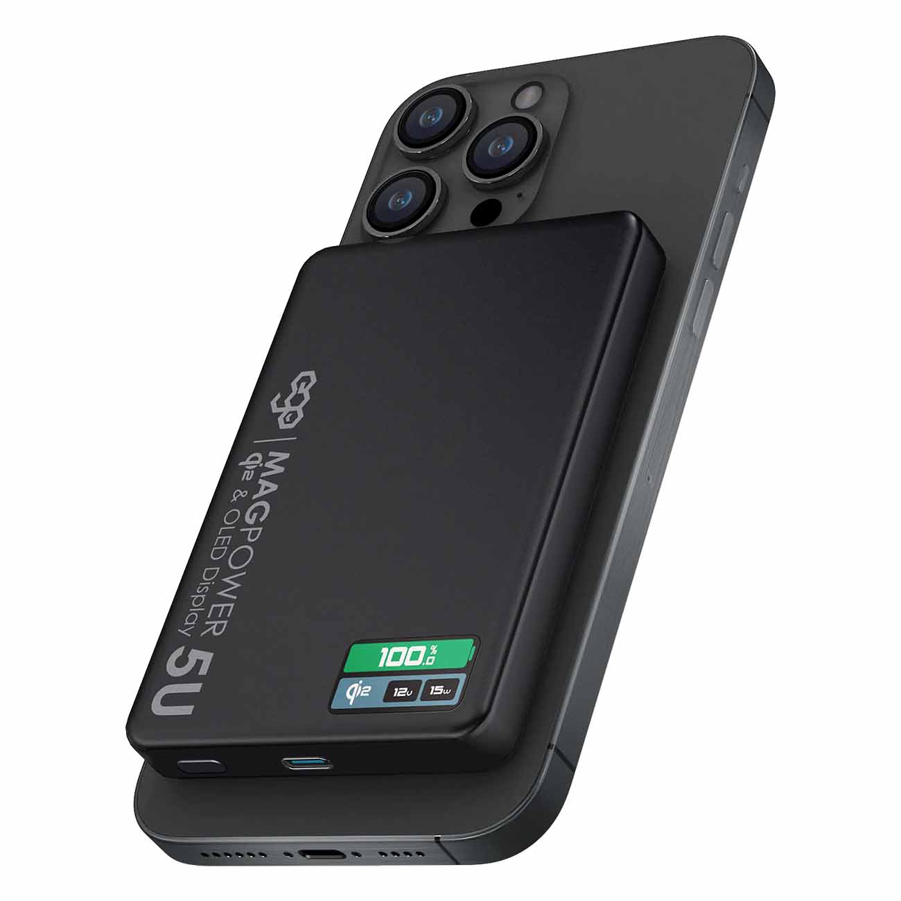 EGO MagPower 5U Magnetic Power bank / 10000 mAh Capacity / MagSafe Compatible / Black