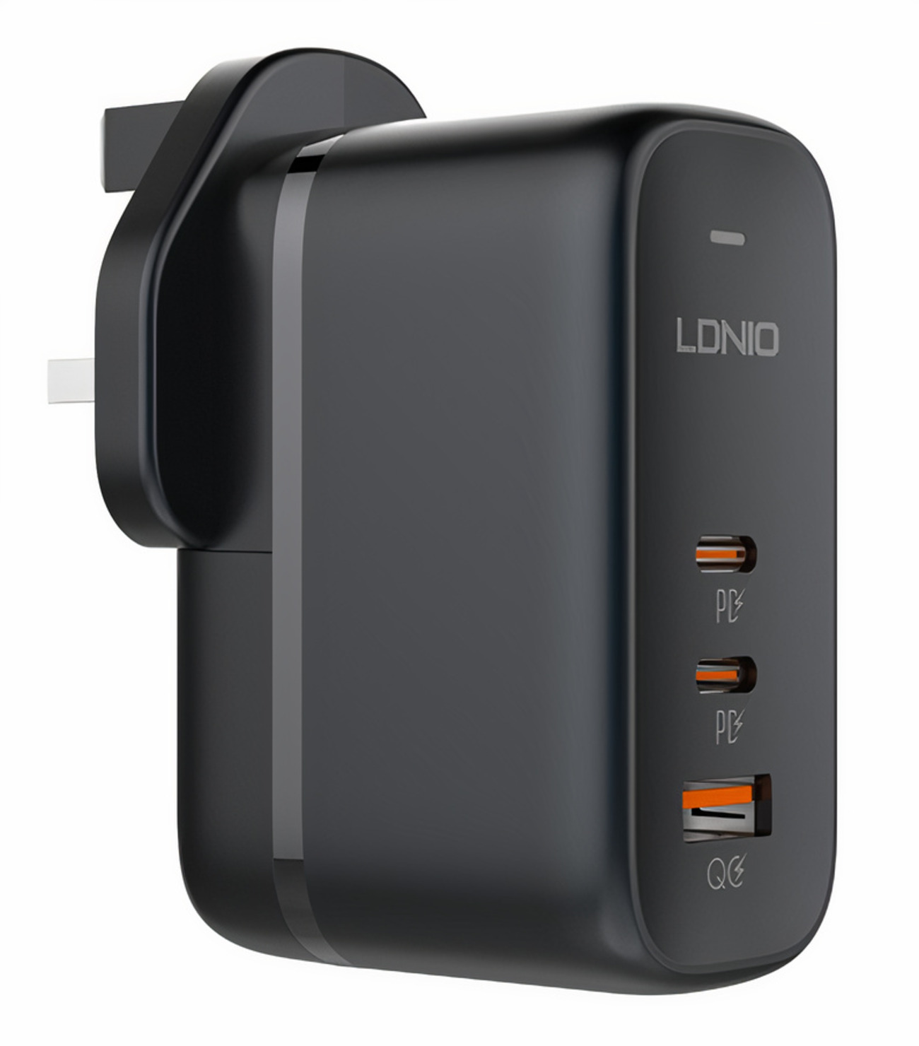 LDNIO GaN Charger / With 2 Type-C + 1 USB Ports / 65 Watts Power