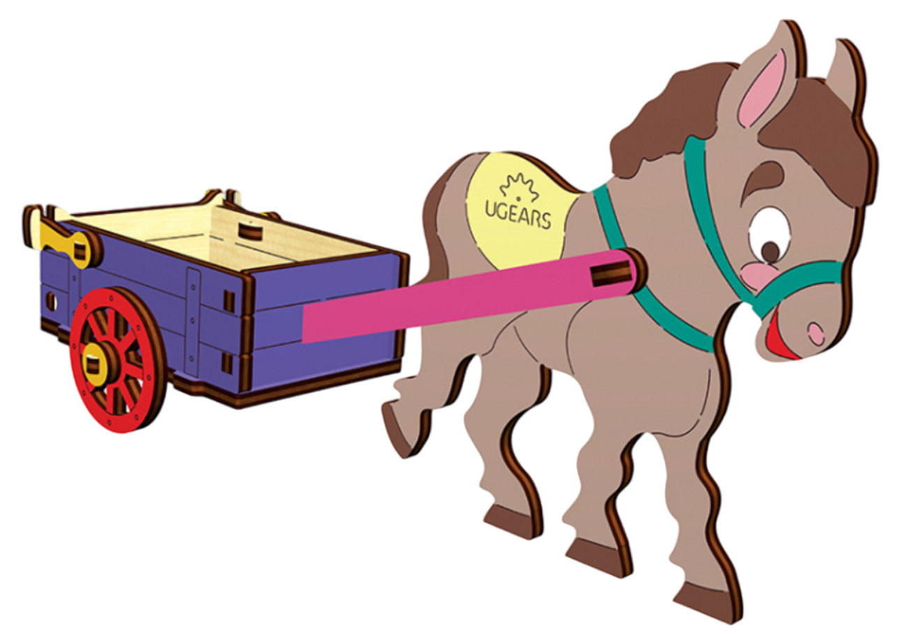 لعبة تركيب للاطفال من Ugears / قطع خشبية / تصميم 3D جميل / Donkey