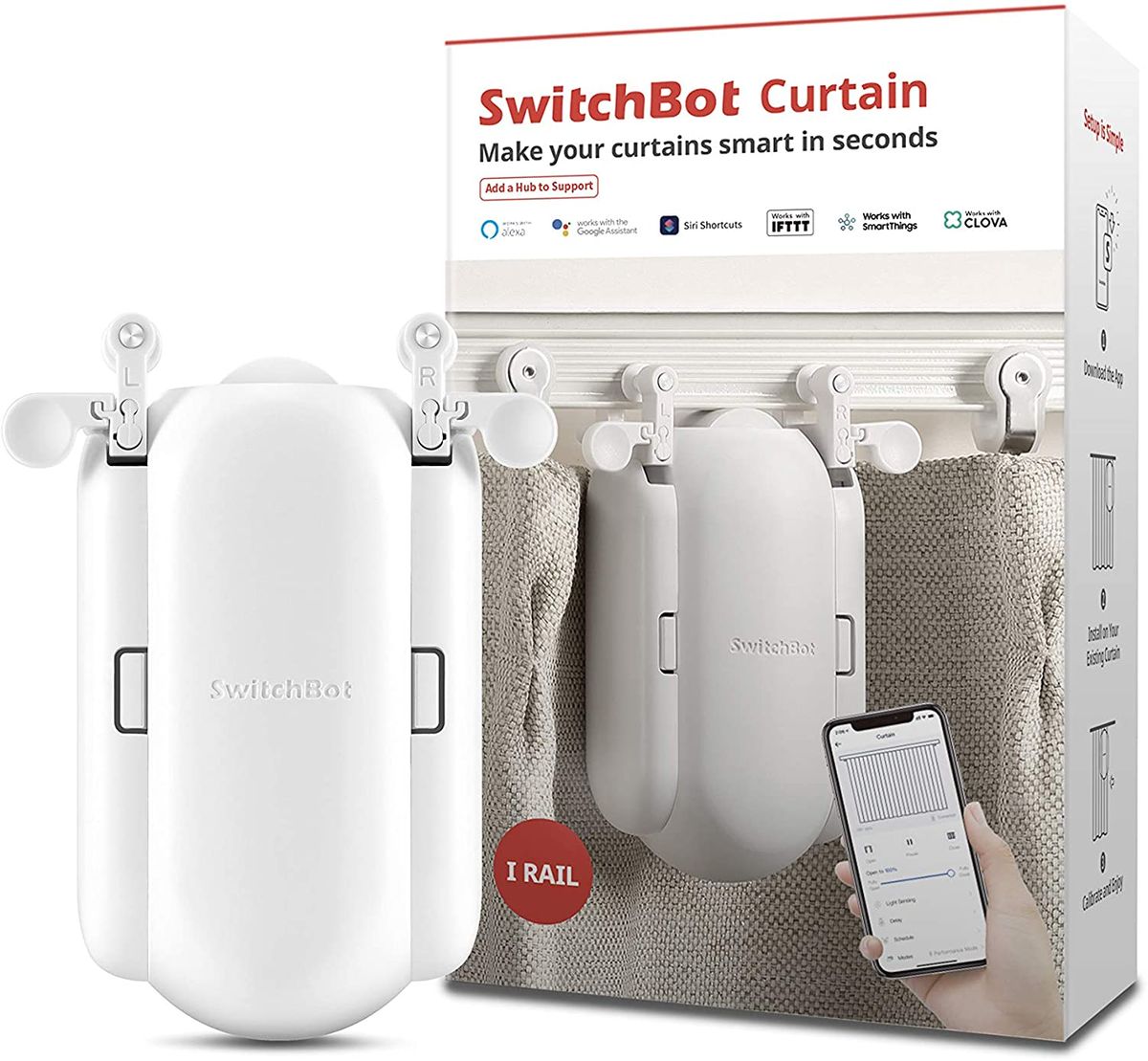 SwitchBot I Rail Curtain Smart Wireless Robot / White