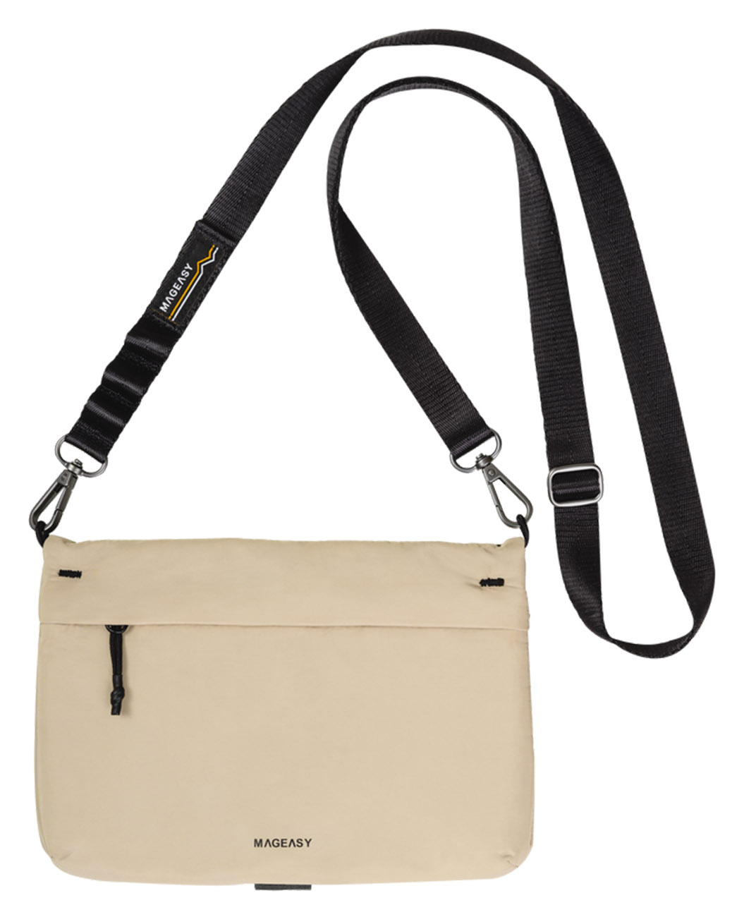 MagEasy Multi-Purpose Bag with Shoulder Strap / 2L Capacity / Foldable / Beige with Black Strap