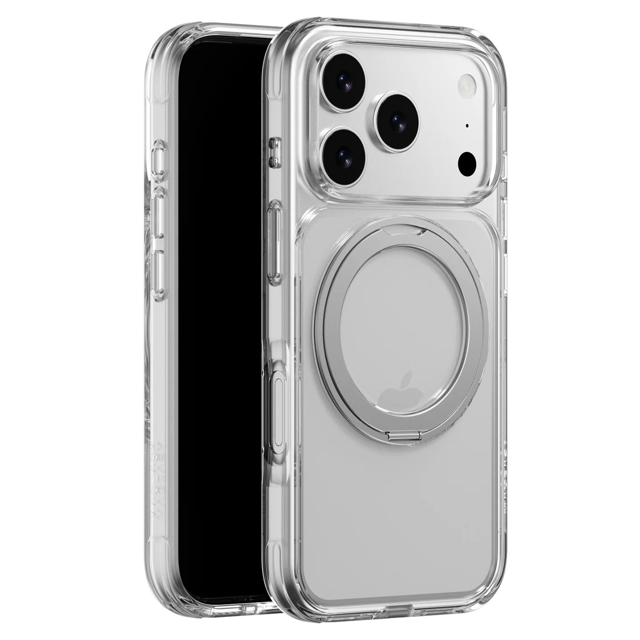 MagEasy MagStand Case for iPhone 17 Pro / Built-in Grip + Stand / Supports MagSafe / Clear
