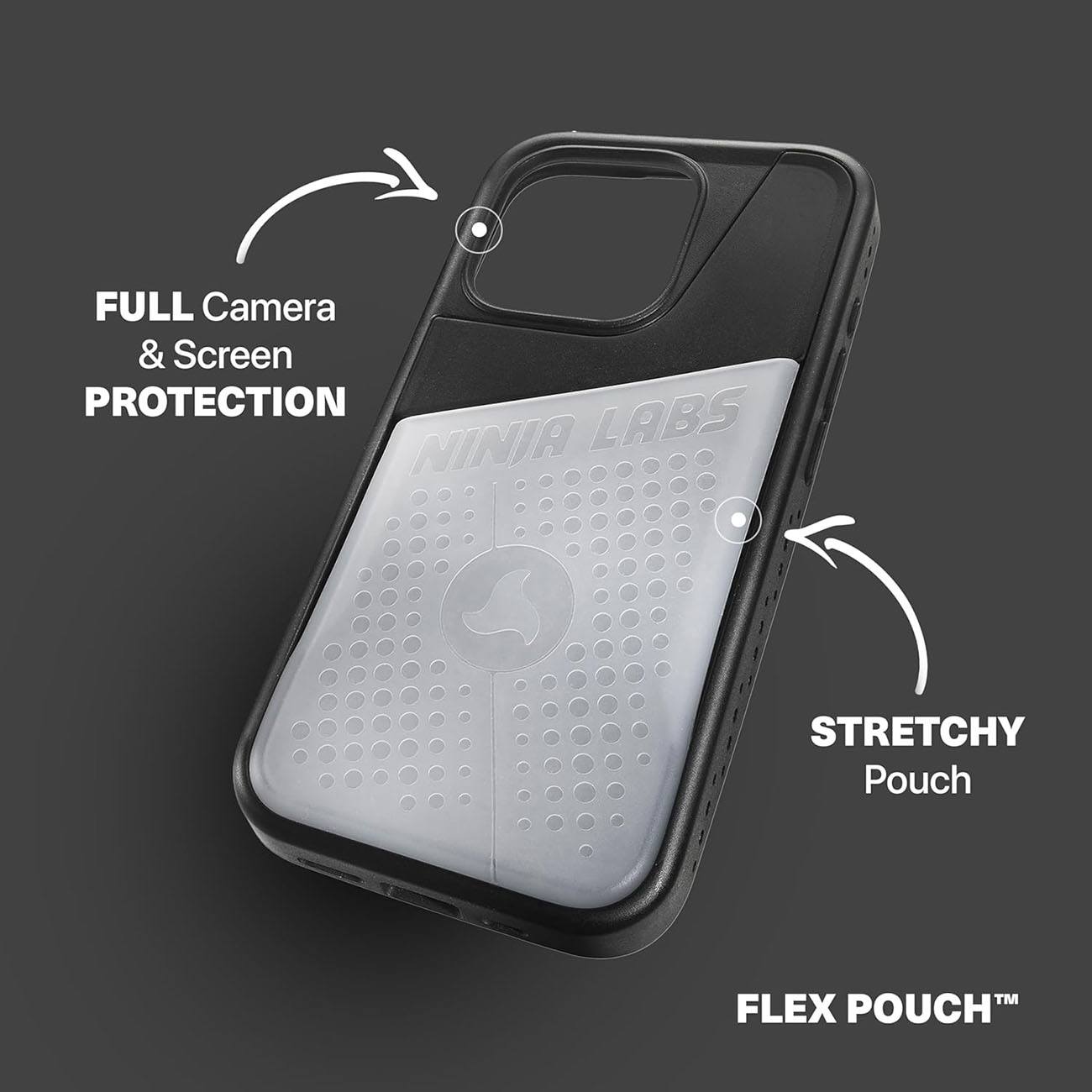 Ninja Labs Flex Pouch Case for iPhone 16 Pro / Flexible Front