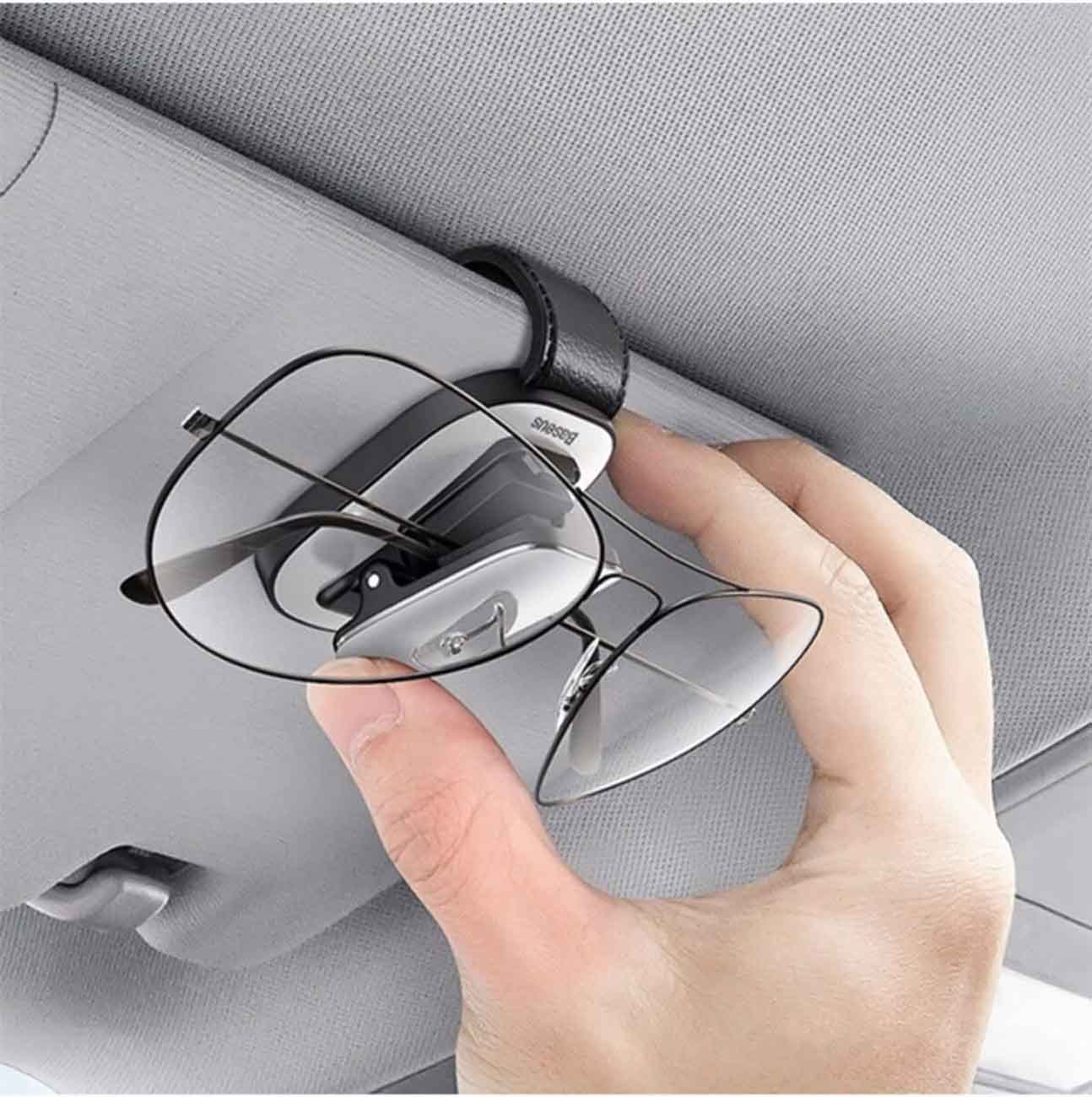 Baseus Car Glasses Clip / Practical & Stylish Design / Silver