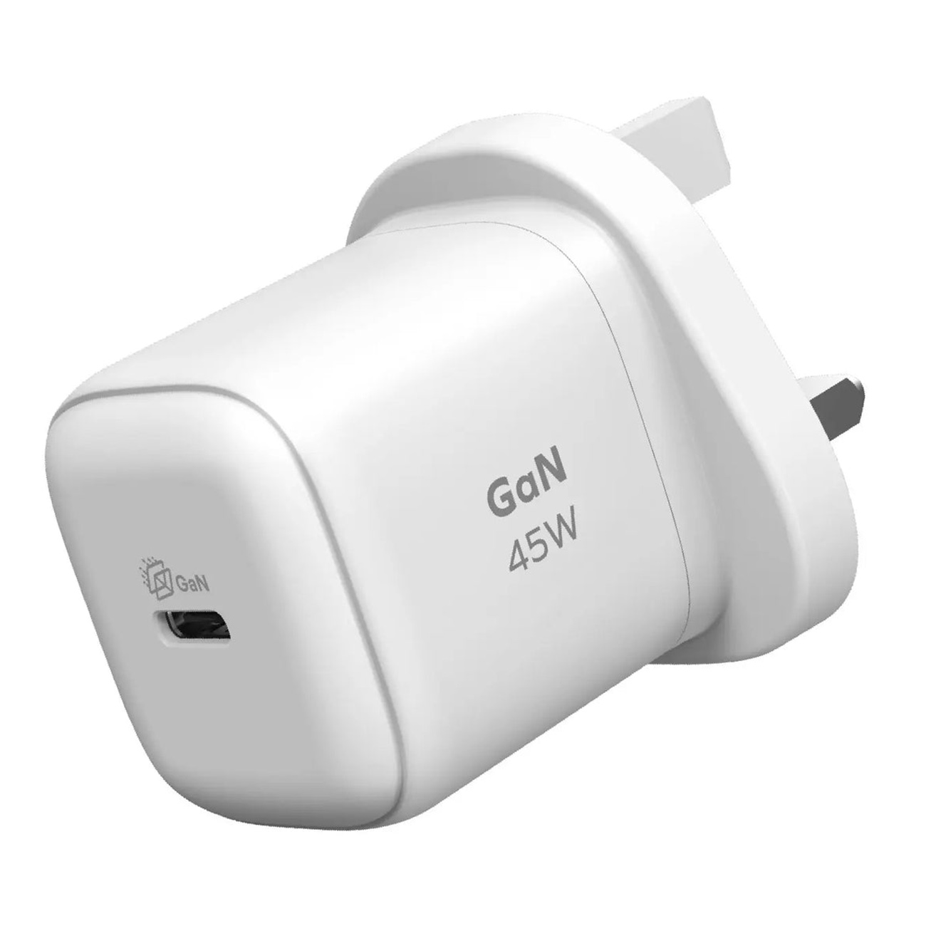 شاحن GaN من Momax / قوة 45 واط / مع مدخل تايب سي / حجم صغير / ابيض 