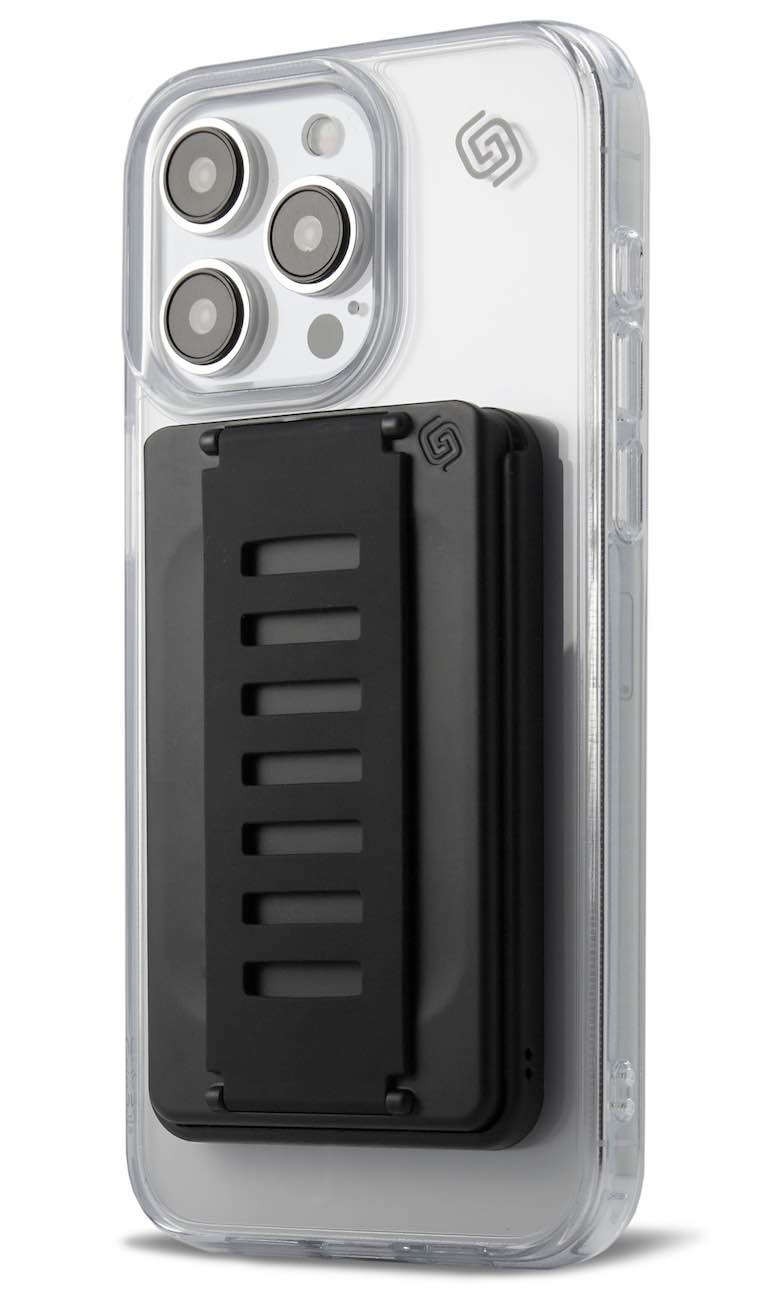 Grip2u Magnetic Holder & Wallet / Supports MagSafe / Holds 3 Cards / Black