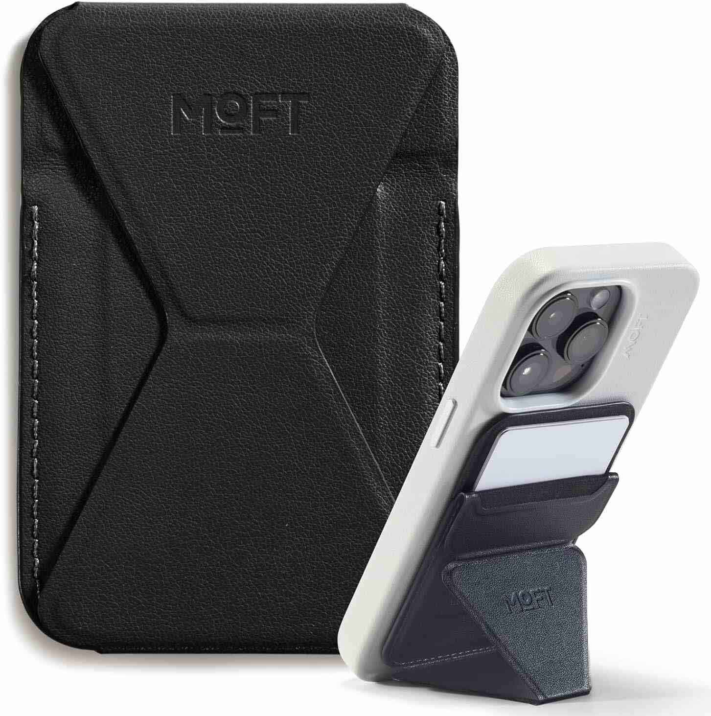 MOFT Mobile Magnetic Stand / Built-in Wallet / Supports MagSafe / Jet Black