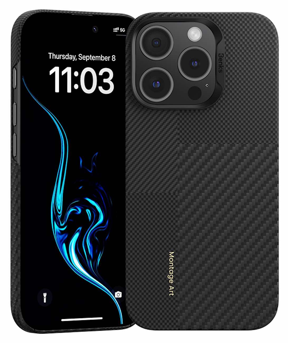 Benks ArmorAir Case for iPhone 16 Pro / Kevlar Fiber / Slim & Lightweight / MagSafe / Black