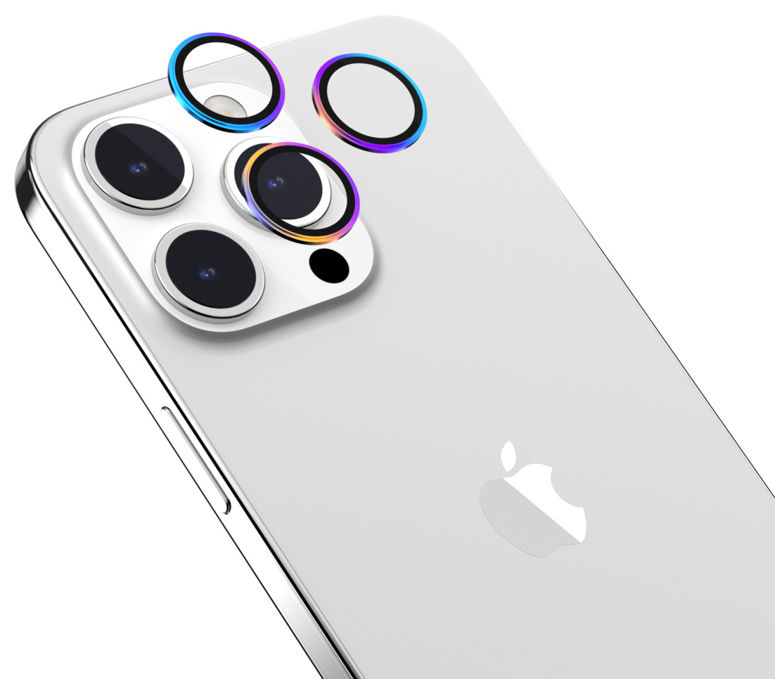 SwitchEasy LenzGuard Camera Protection Lens / iPhone 15 Pro + Max / Sapphire Glass / Rainbow