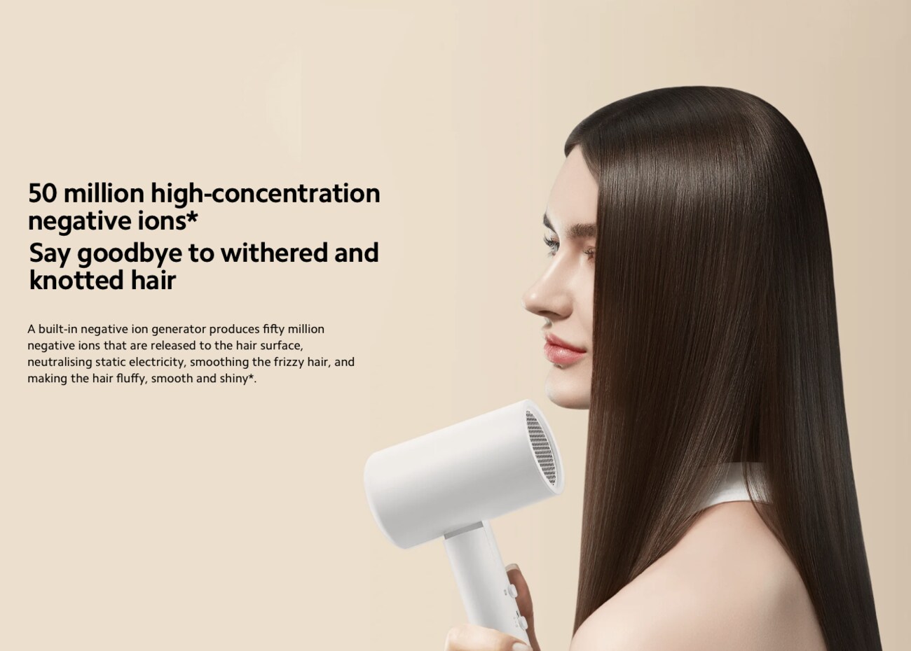Xiaomi Compact Hair Dryer H101 / Negative Ion Technology / White in Qatar
