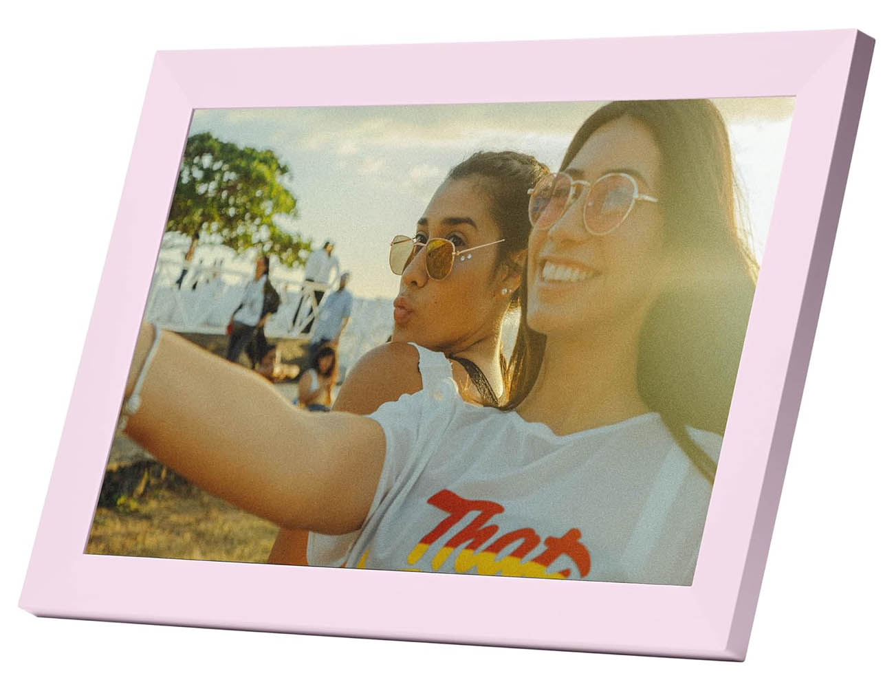 اطار صور رقمي من Pixie / مع شاشة لمس / تحكم من الجوال / دقة و الوان جميلة / وردي