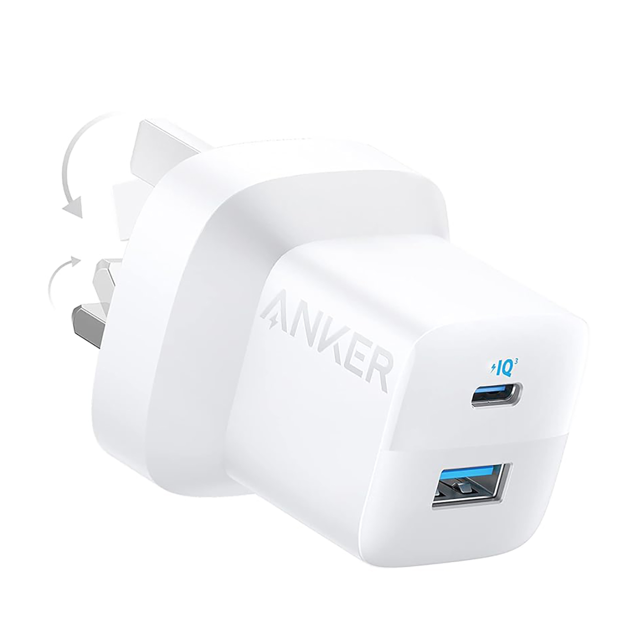 Anker 323 Charger / With Type-C Port + USB Port / 33W Power / Compact Size / White