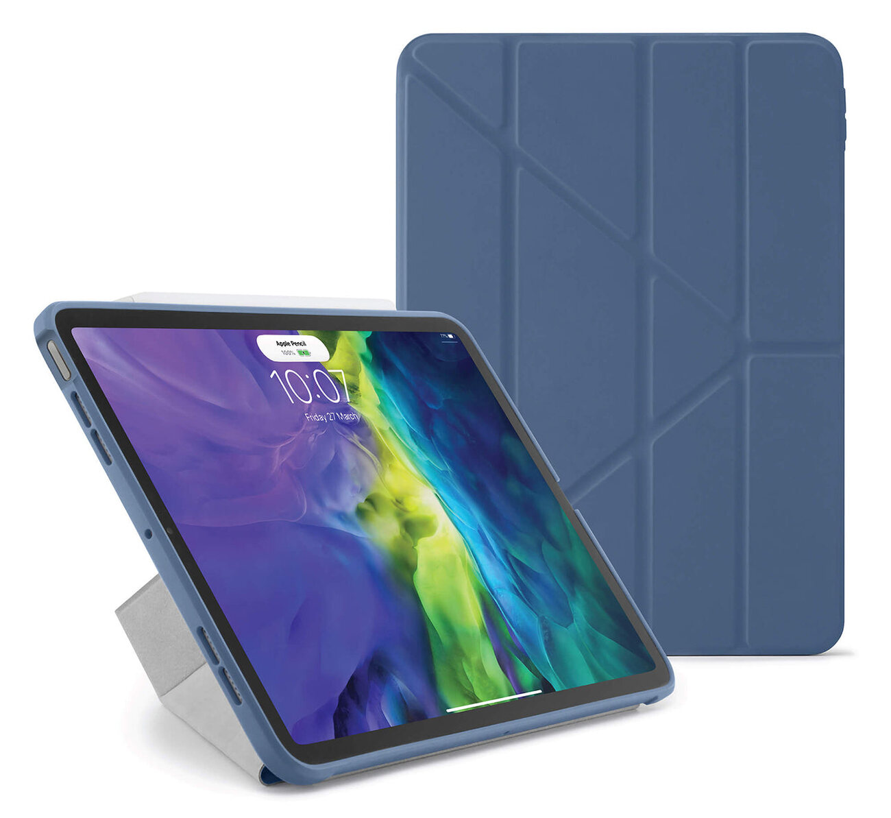 كفر Origami No1 لايباد اير حجم 10.9 و 11 انش من Pipetto / ضد الطيحات / ستاند مدمج / ازرق فاتح