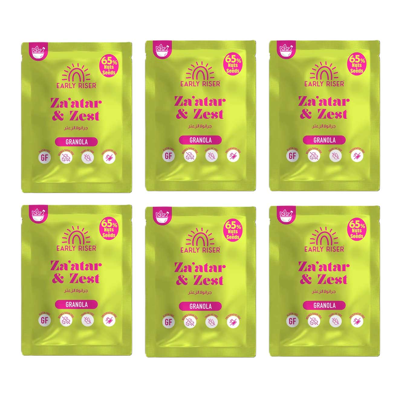 جرانولا الزعتر من Early Riser / الوزن 35g / عدد 6 حبات 