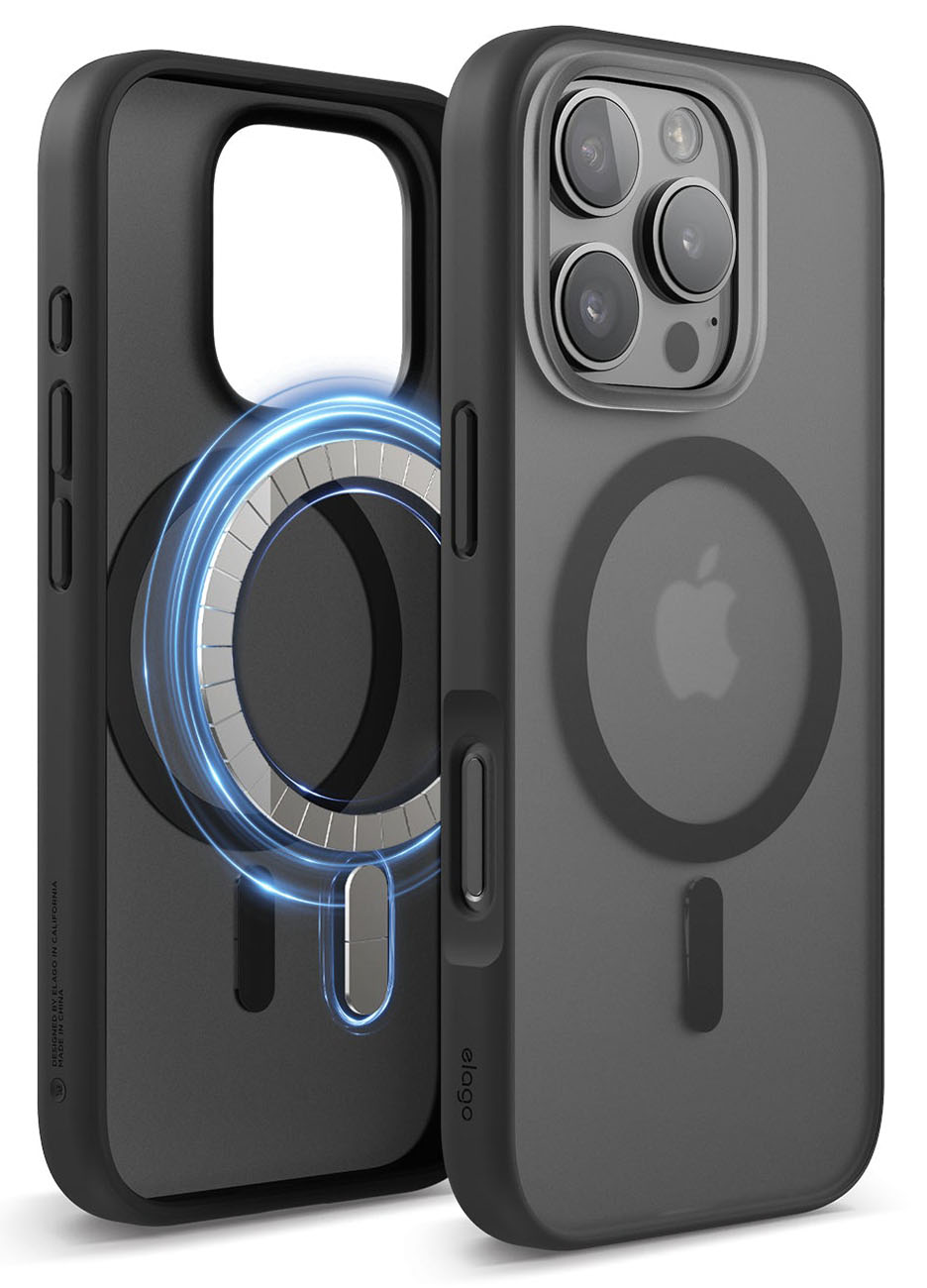 Elago Hybrid Case for iPhone 16 Pro / Support MagSafe / Drop Resistant / Clear Black